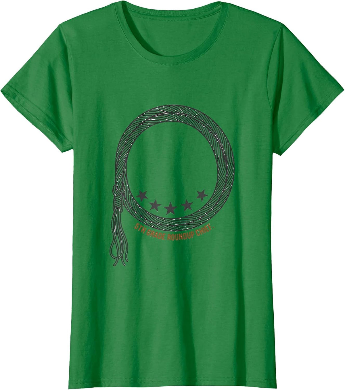 Women's 5th Grade Roundup Chief Western Cowgirl Teacher Back T-Shirt - Kelly Green
