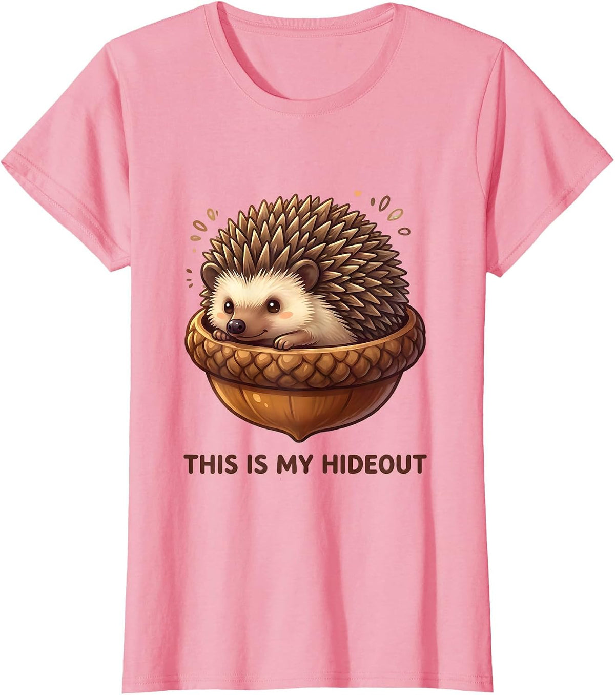 Women's This Is My Hideout Cute Kawaii Hedgehog Lover Gift T-Shirt - Pink