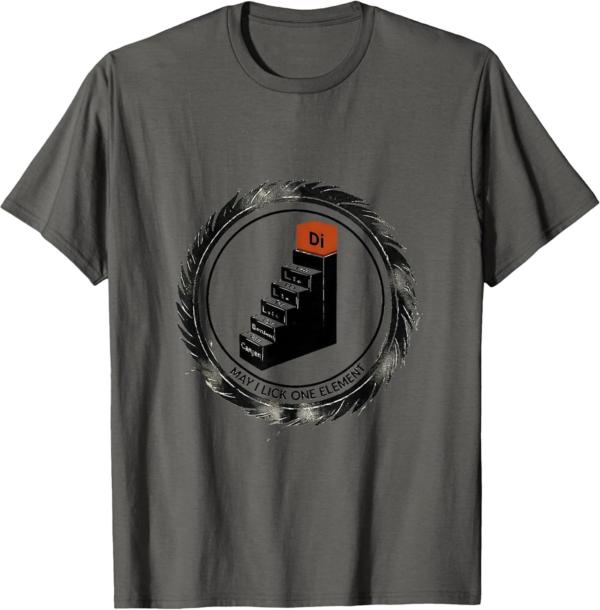 Men's May I Lick One Element Funny Periodic Table Chemistry T-Shirt - Asphalt Grey