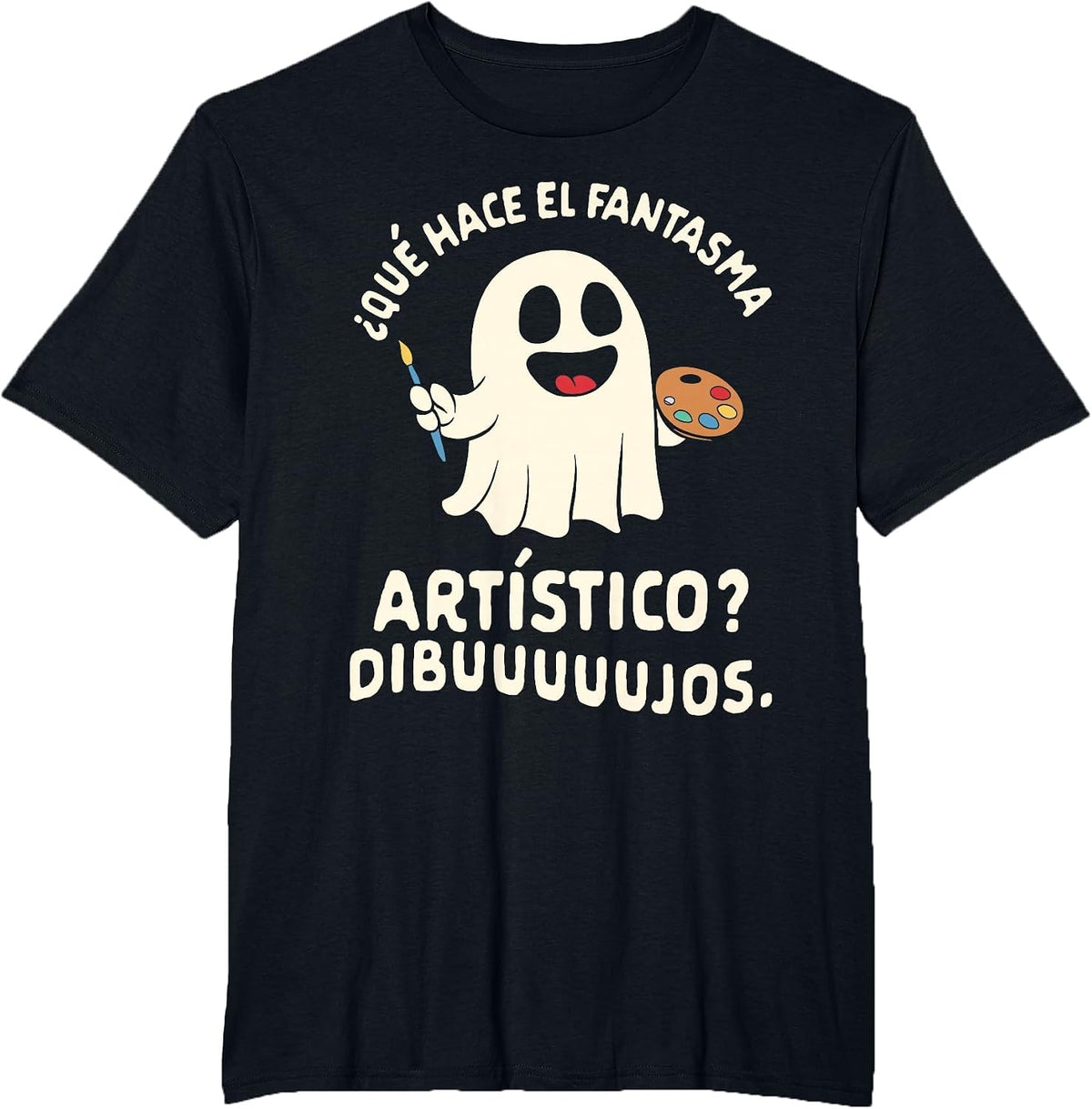 Halloween Spanish Teacher Que Hace El Fantasma Artistico T-Shirt - Black