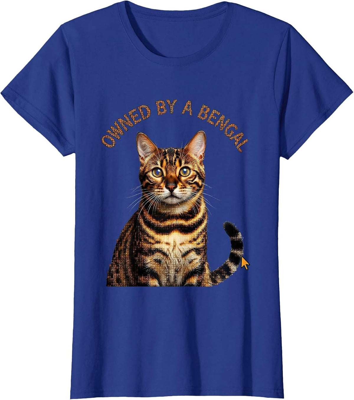 Women's Owned by a Bengal Cat Lover Design T-Shirt - Royal Blue
