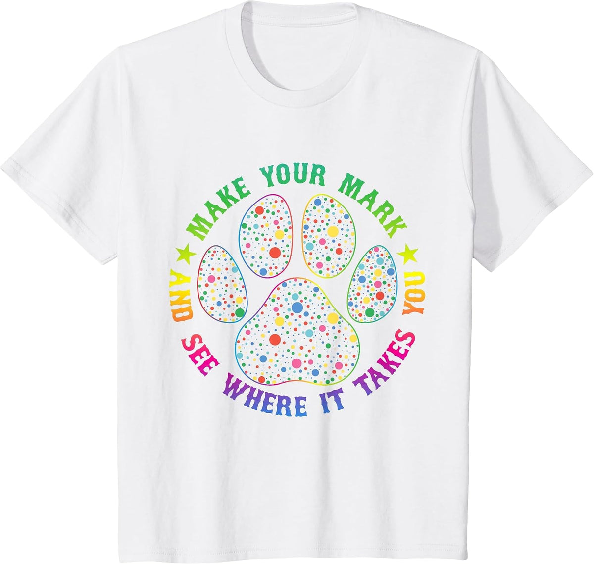 Dog Paw Polka International Dot Day 2023 for Men Women Kids T-Shirt - White