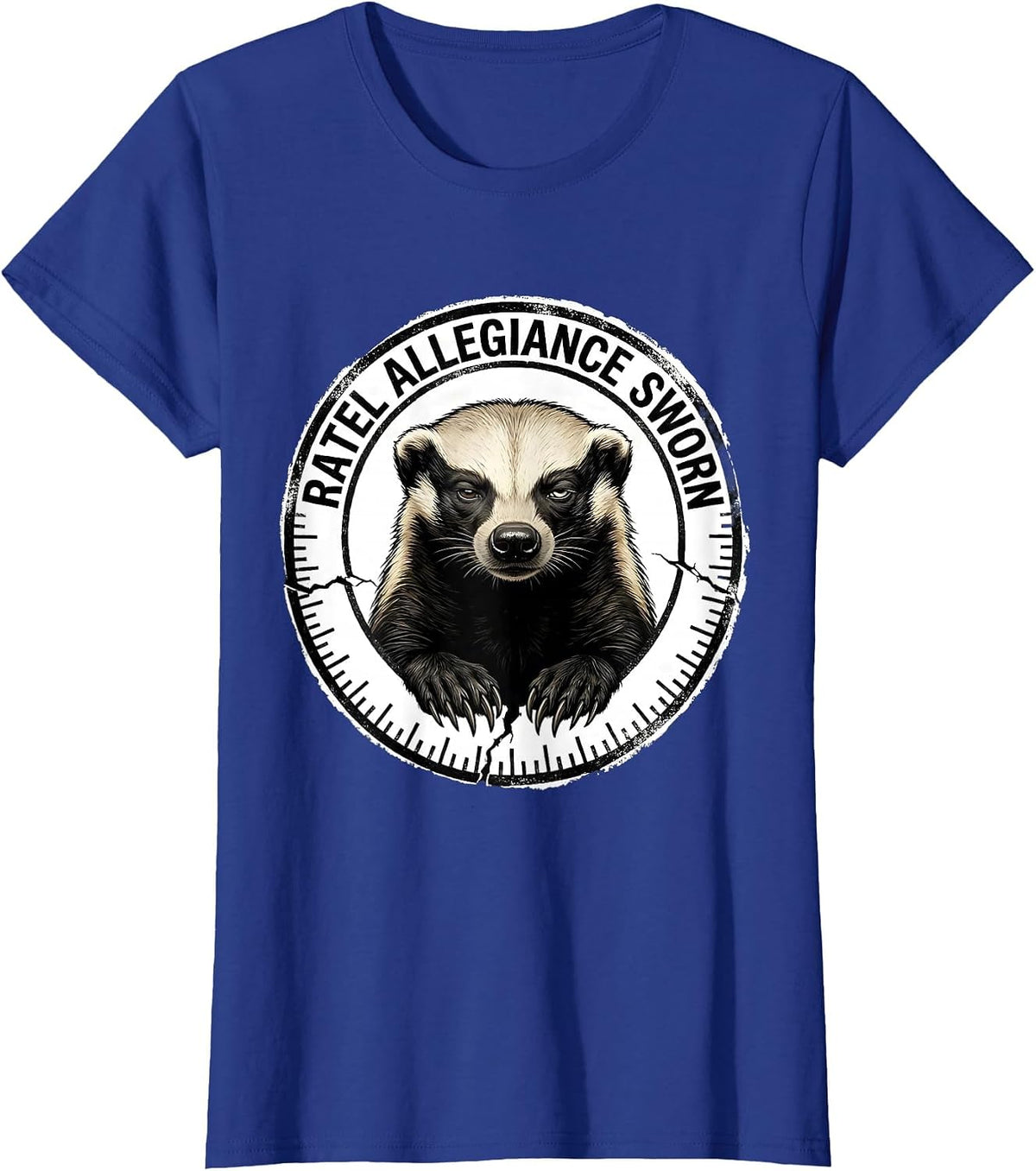 Women's Ratel Allegiance Sworn Funny Honey Badger Wildlife Lover T-Shirt - Royal Blue