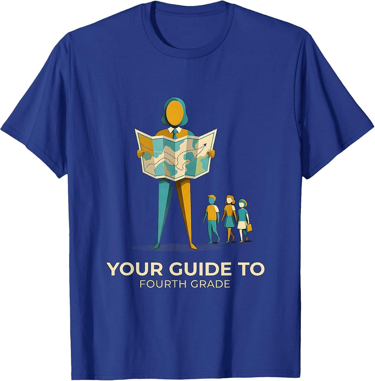 Your Guide To Fourth Grade Playful Teacher Back To School T-Shirt - Royal Blue