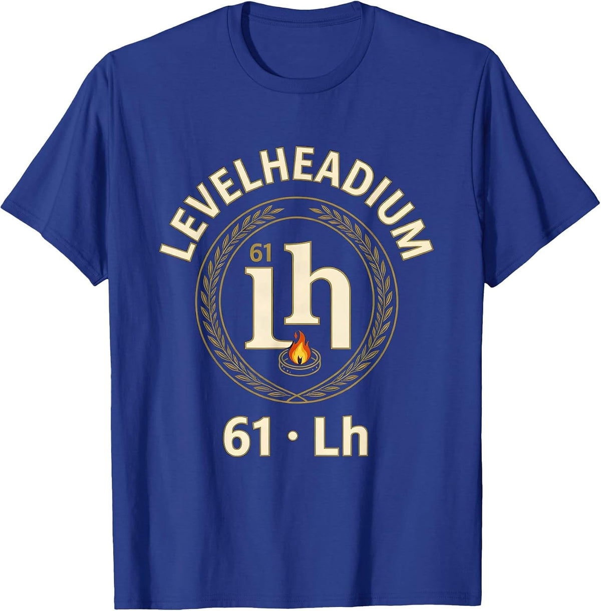 Men's 61 Lh Levelheadium Funny Chemistry Nerd Humor Gift T-Shirt - Royal Blue