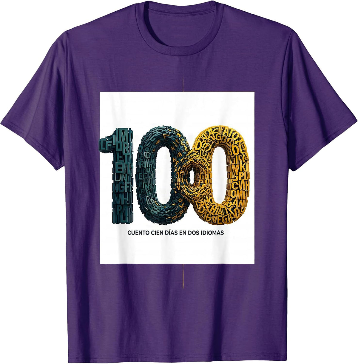 Cuento Cien Días en Dos Idiomas Spanish Teacher 100th Day T-Shirt - Purple