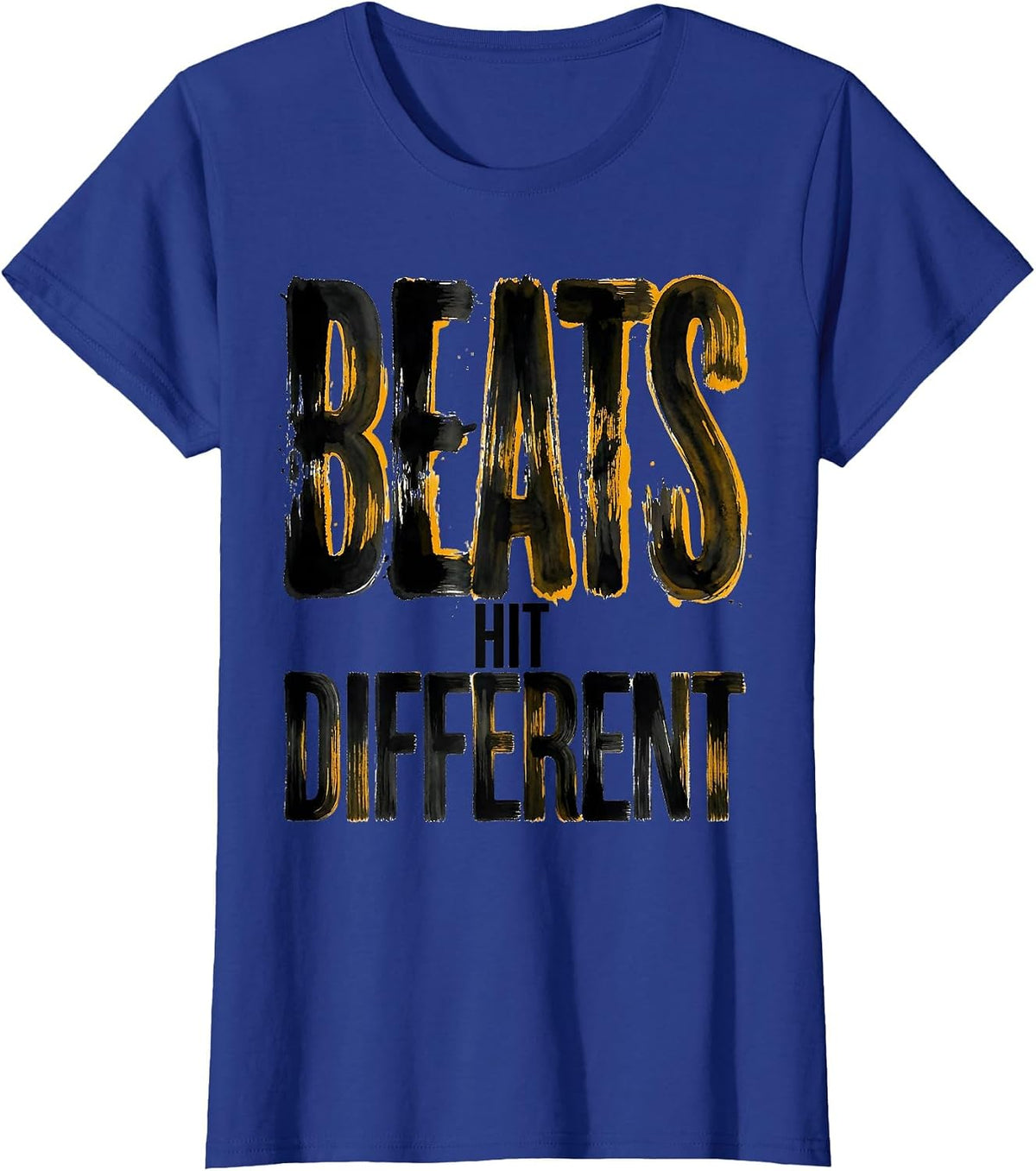 Women's Beats Hit Different Hip Hop Music Design T-Shirt - Royal Blue