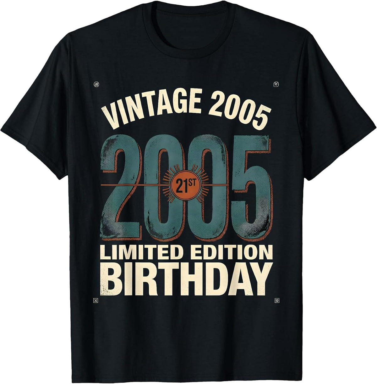 Men's Vintage 2005 Limited Edition 21st Birthday Gift T-Shirt - Black