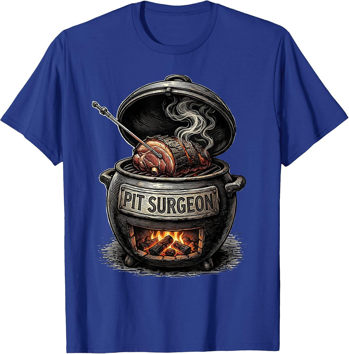 Men's Pit Surgeon Funny BBQ Pitmaster Grilling Dads Gift T-Shirt - Royal Blue