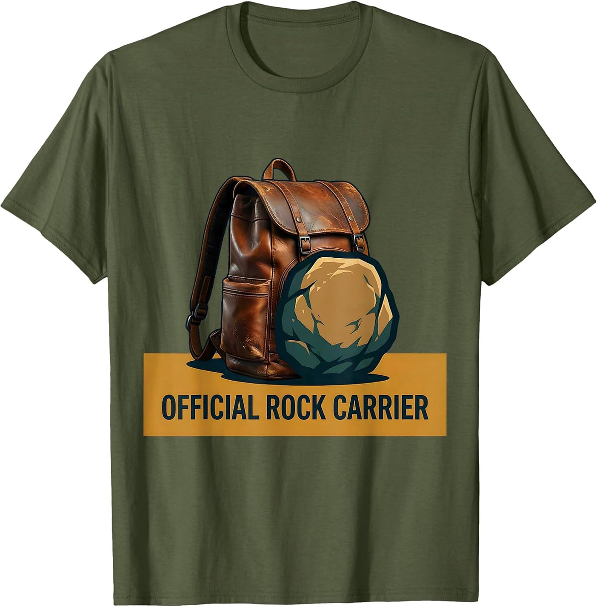 Official Rock Carrier Funny Rock Collector Geologist Humor T-Shirt - Olive Green