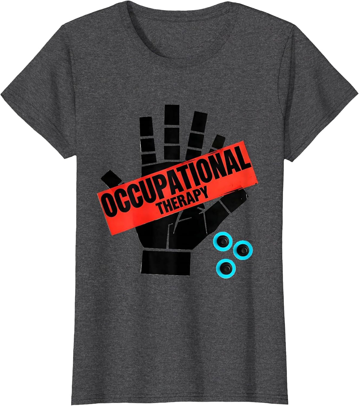 Women's Occupational Therapy New Wave Retro OT Therapist Gift T-Shirt - Dark Heather Grey