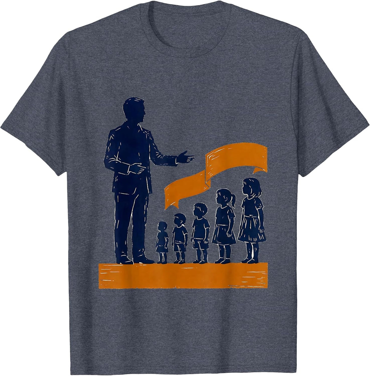 Teacher Silhouette Bilingual Spanish Maestra Pride T-Shirt - Heather Blue
