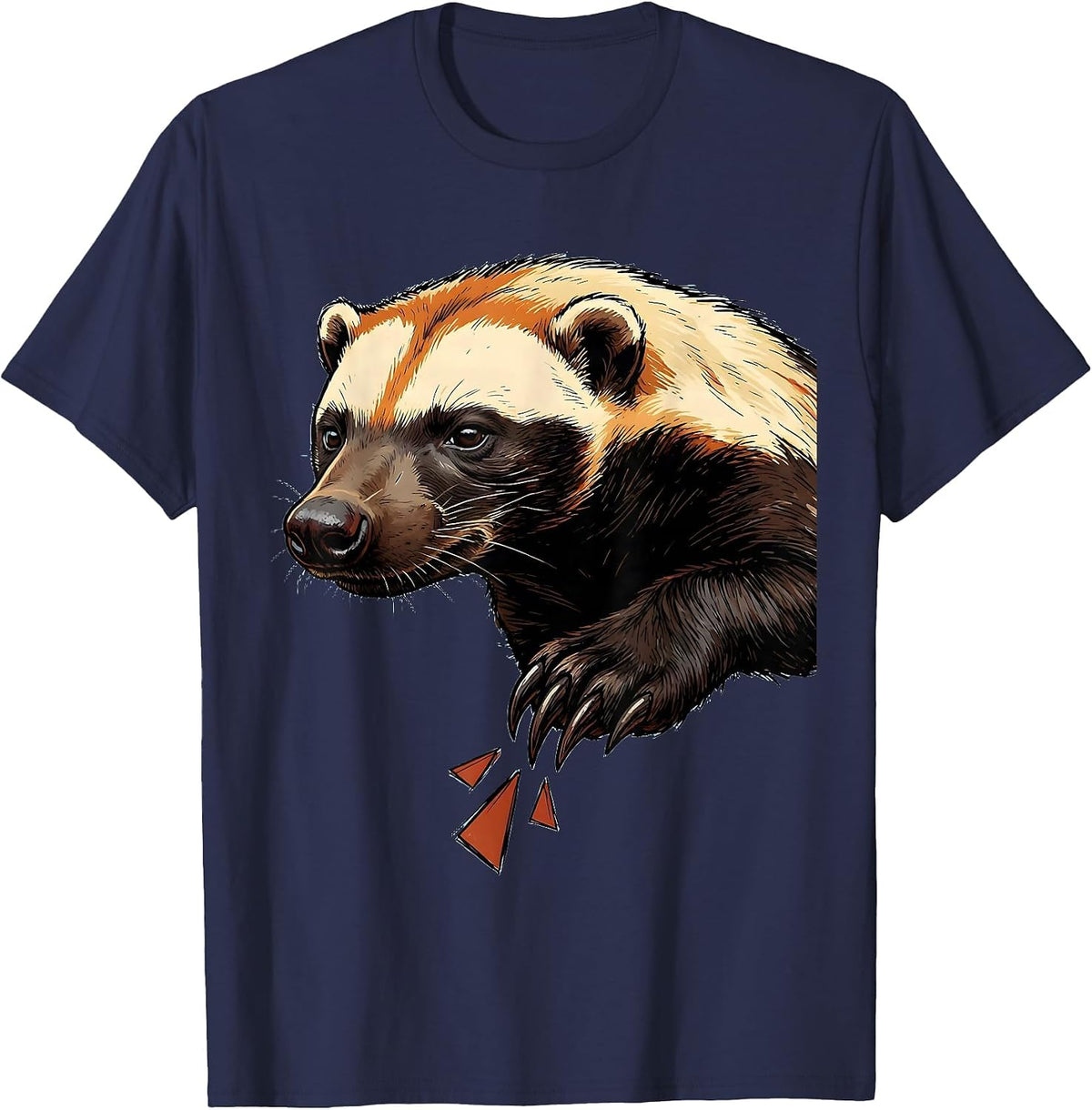 Oversized Honey Badger Wild Animal Humor T-Shirt - Navy Blue