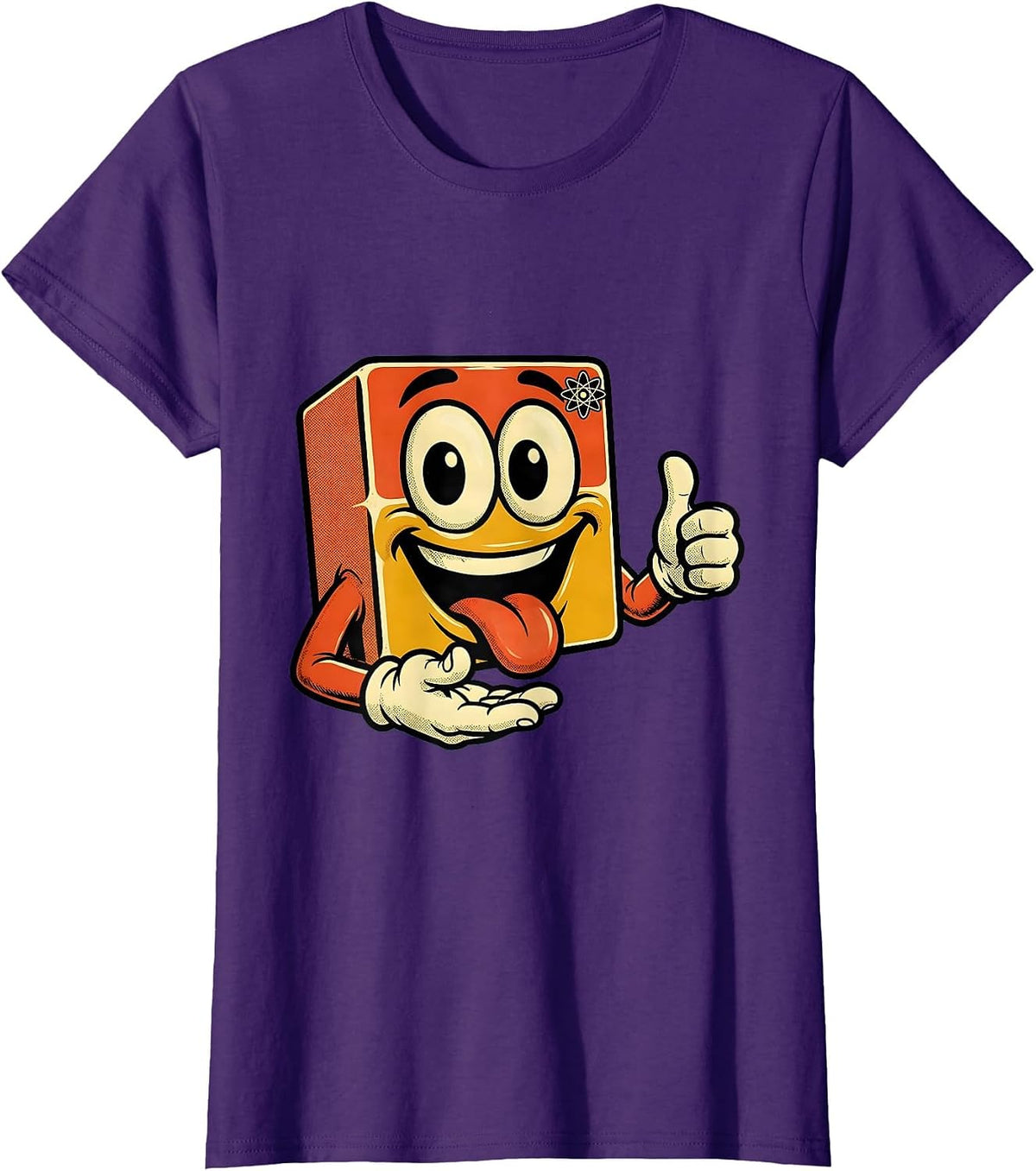 Women's Curious Kid at the Periodic Table Graphic T-Shirt - Purple