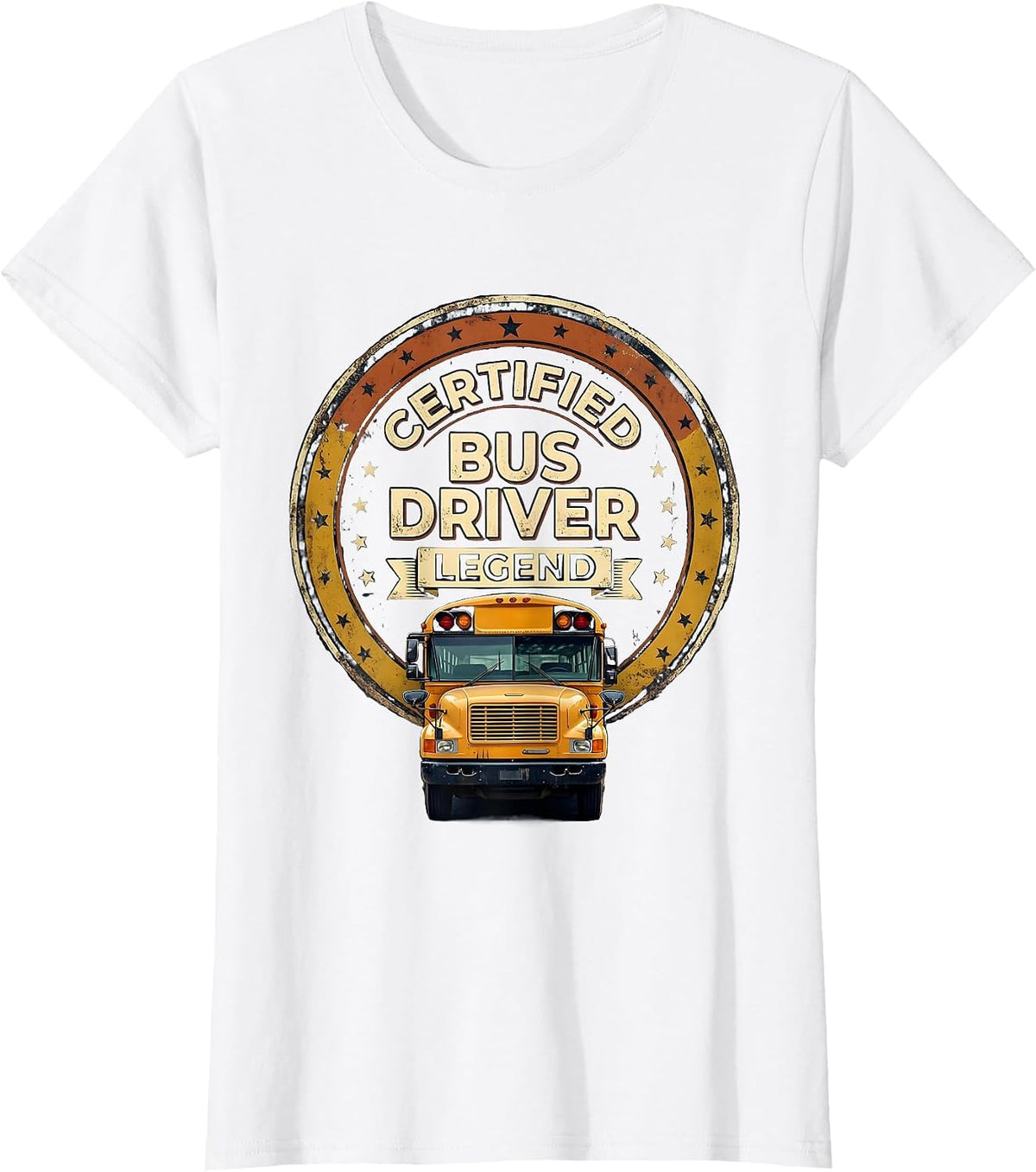 Women's Certified Bus Driver Legend Vintage Funny School Bus Driver T-Shirt - White