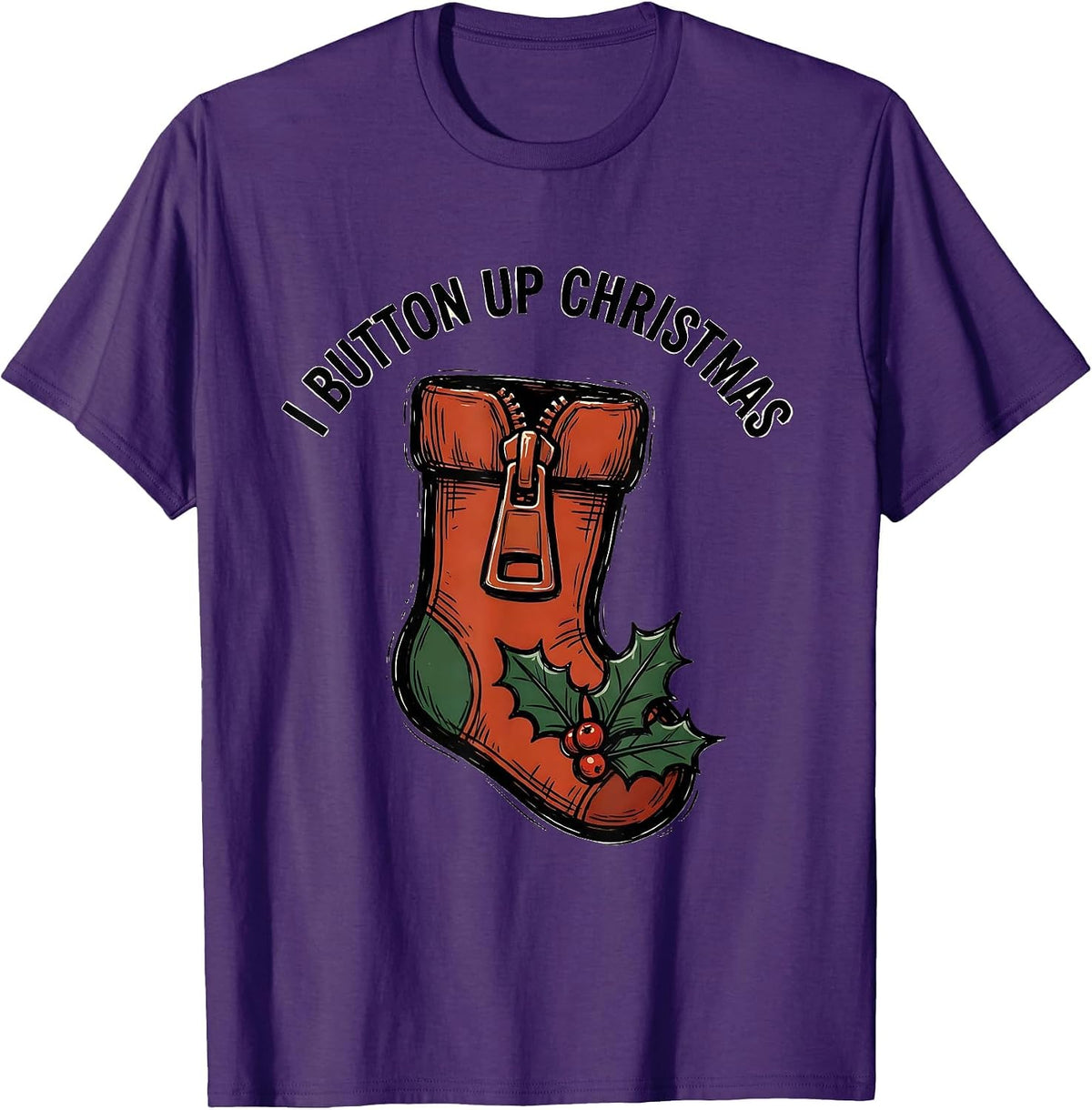 Men's I Button Up Christmas Occupational Therapist OT Holiday T-Shirt - Purple