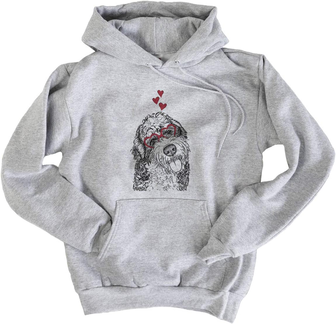Inkopious Valentine Kaci the Bernedoodle Dog Triblend T-Shirt - Pullover Hoodie Sweatshirt