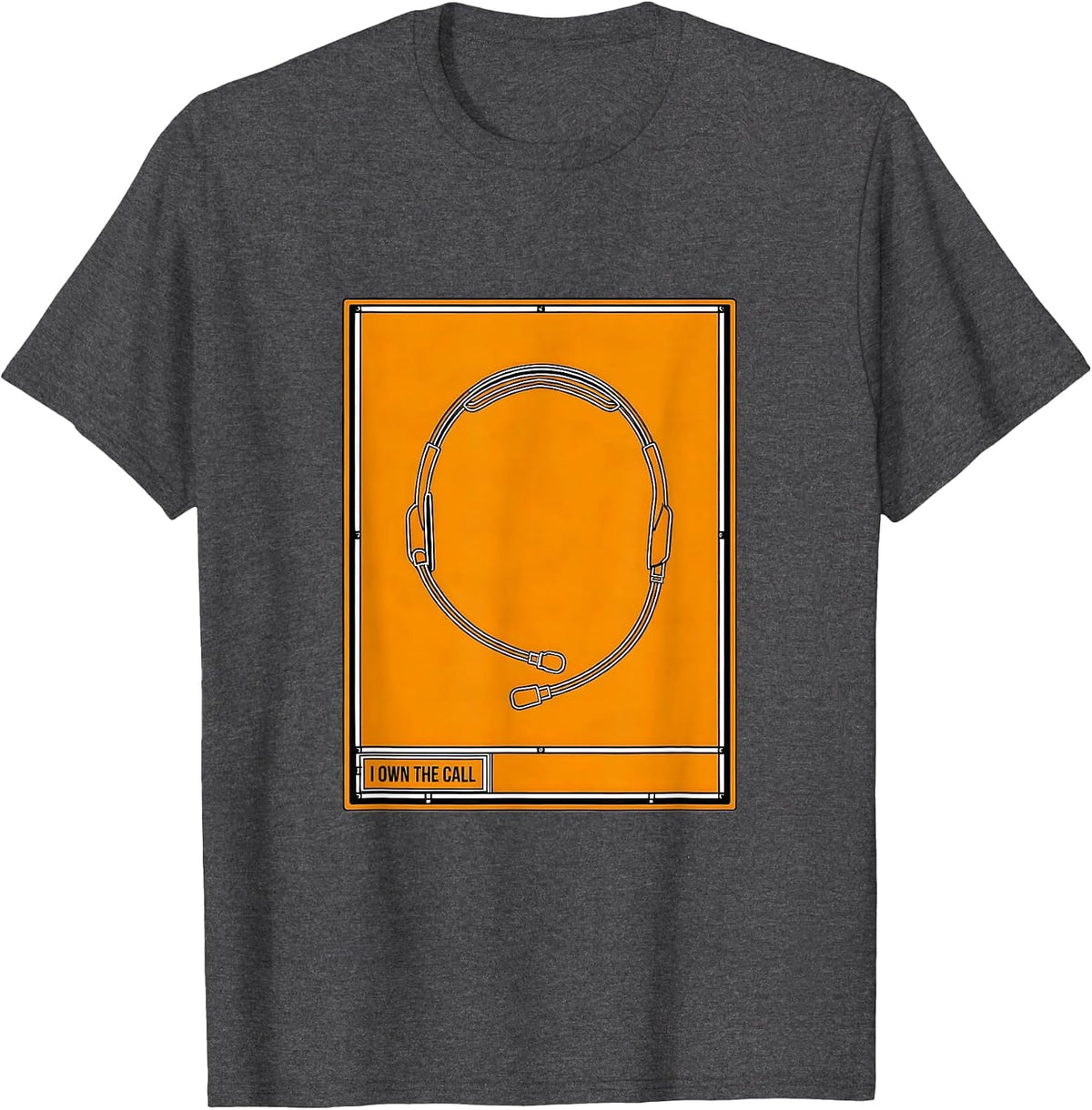 I Own The Call Thin Yellow Line 911 Dispatcher Emergency T-Shirt - Dark Heather Grey