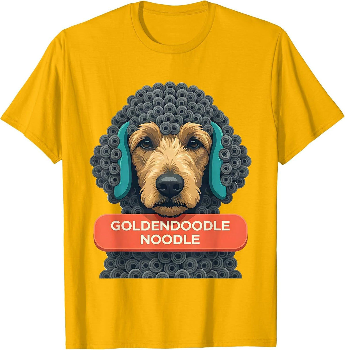 Goldendoodle Noodle Funny Doodle Dog Owner Humor T-Shirt - Golden Yellow