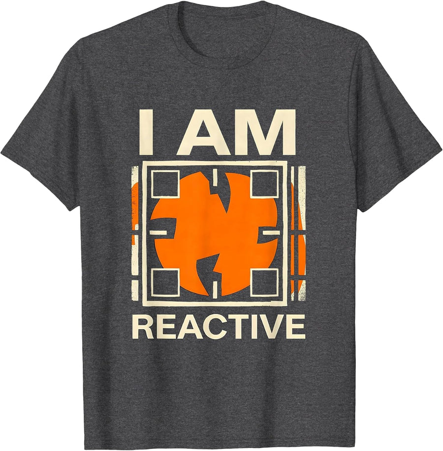 Men's I Am Reactive Funny Chemistry Science Pun Humor T-Shirt - Dark Heather Grey