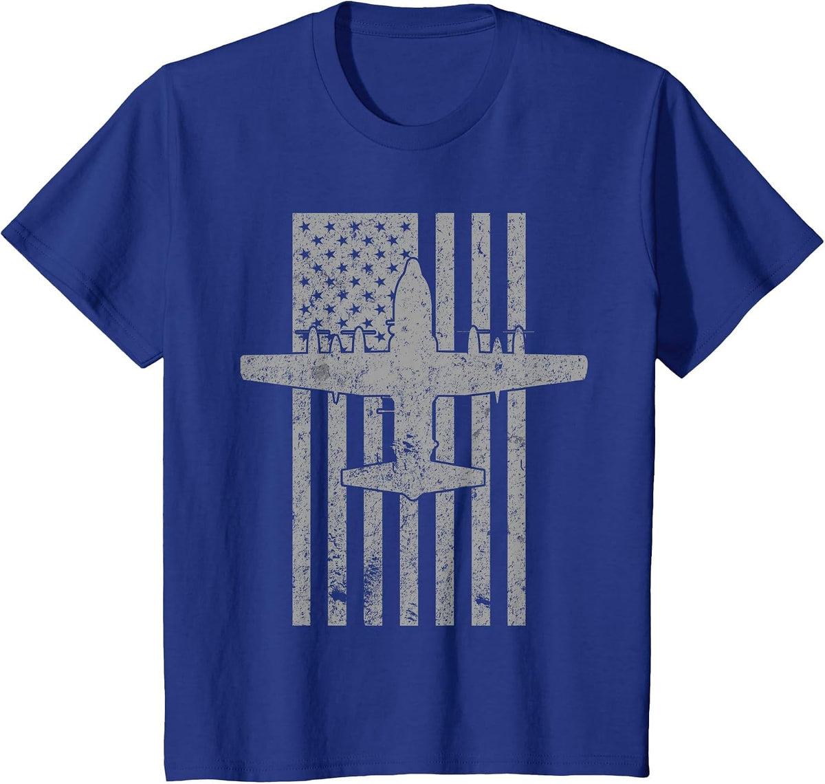 AC-130 Spectre Spooky Gunship Airplane Vintage Flag T-Shirt T-Shirt - Royal Blue