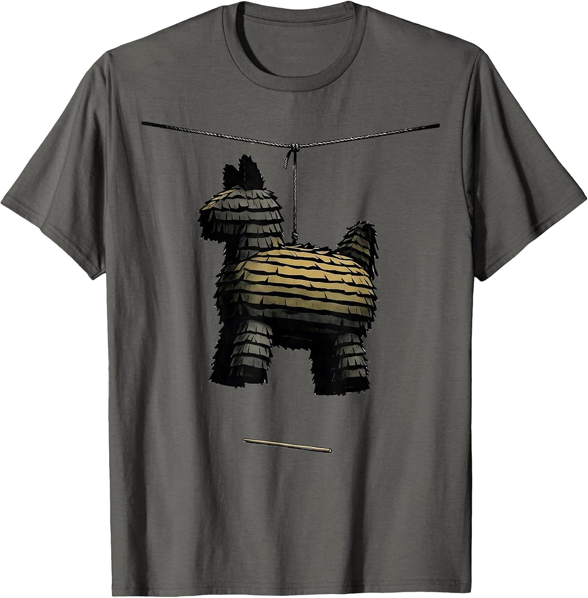 Men's Oversized Turkey Piñata Minimalist Cinco De Mayo Party T-Shirt - Asphalt Grey