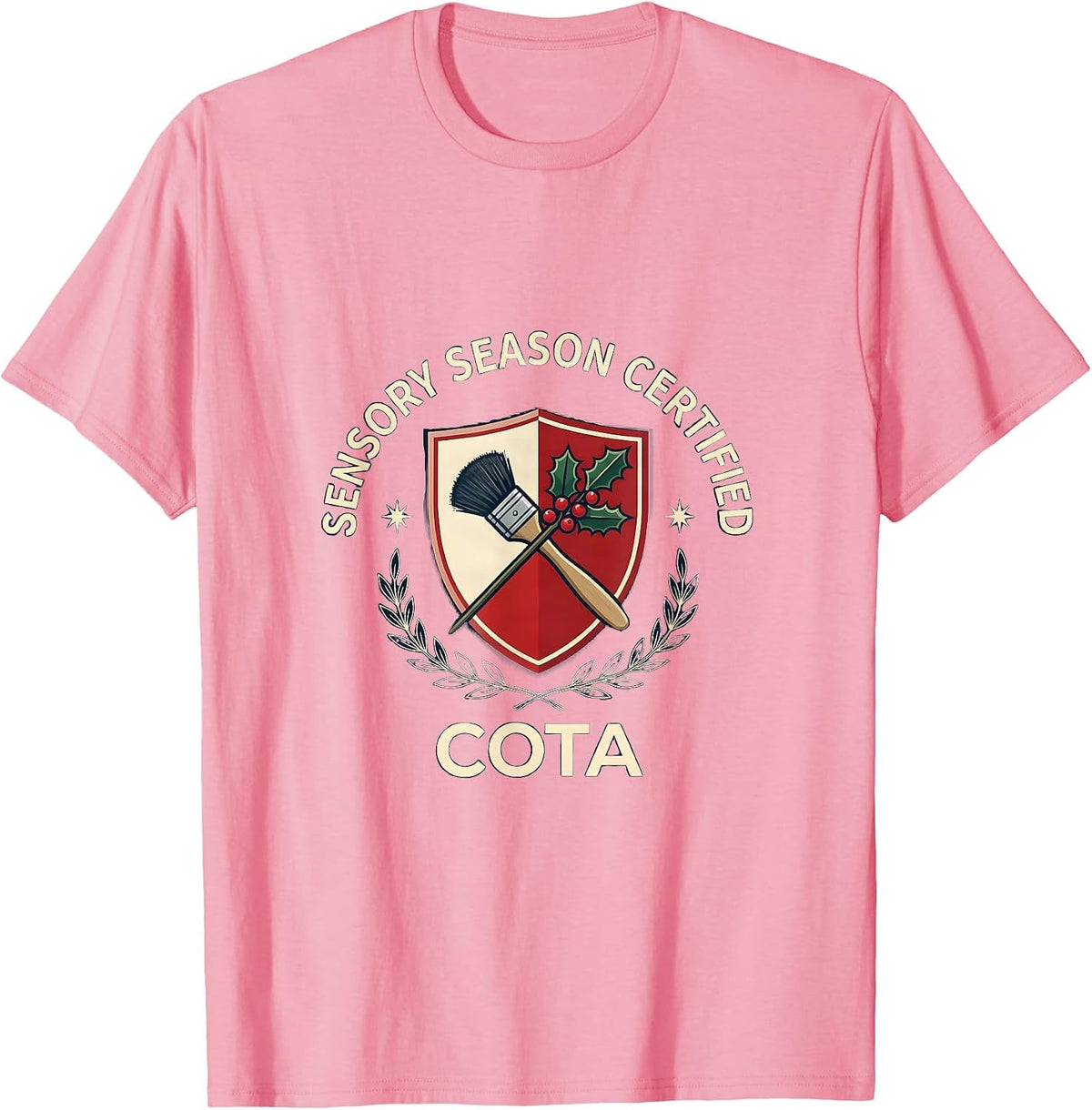 Men's Sensory Season Certified, COTA Occupational Therapist T-Shirt - Pink
