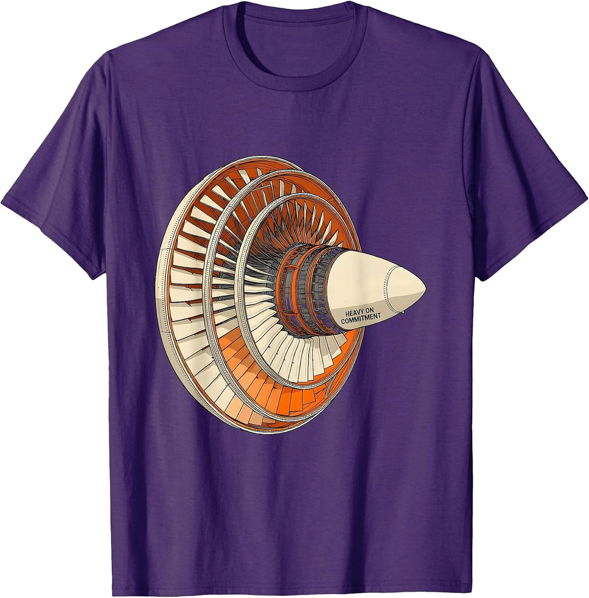 Heavy On Commitment Minimalist Aviation Geek Pilot Family T-Shirt - Purple