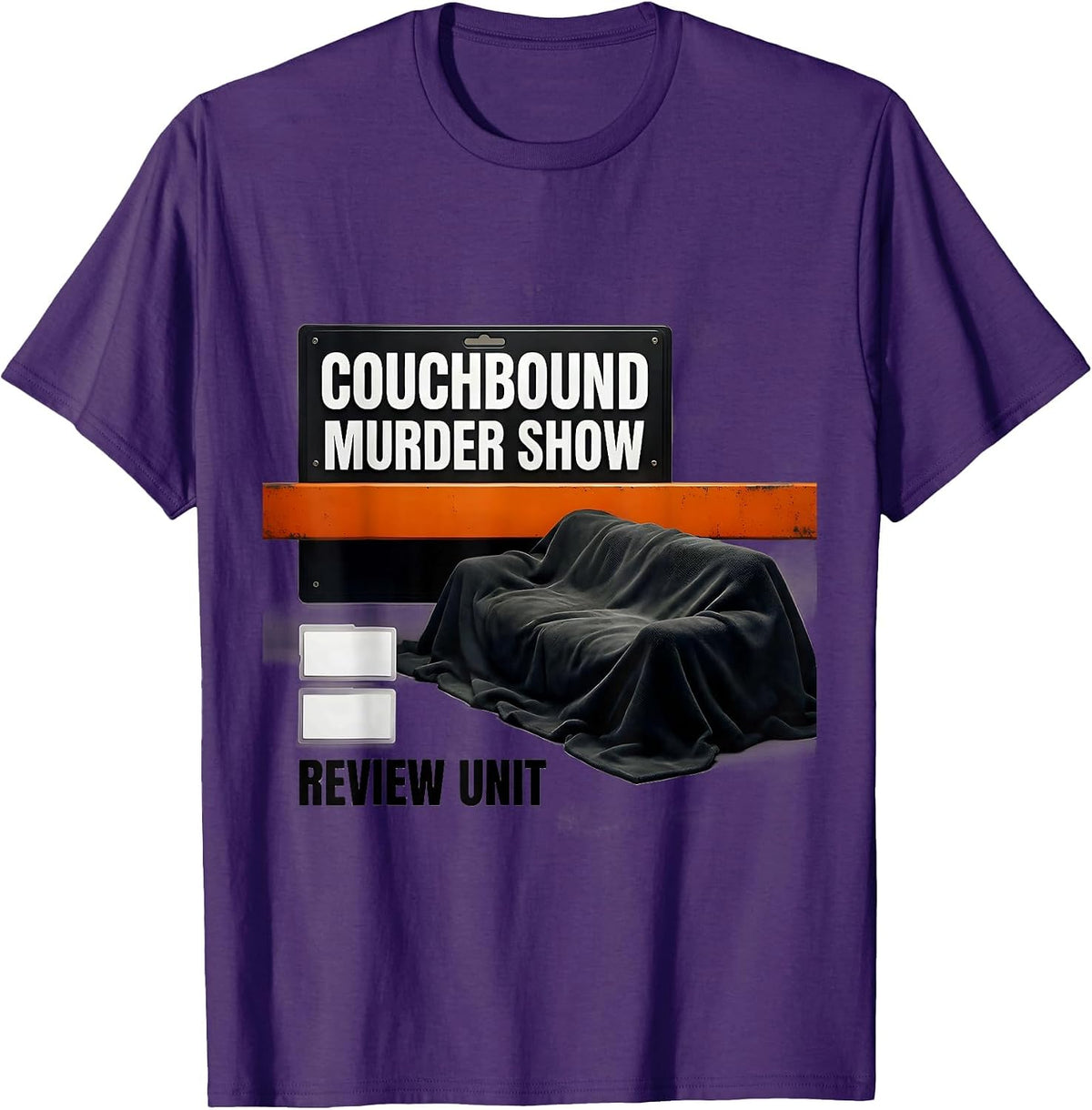 Men's Couchbound Murder Show Review Unit Funny True Crime Fan T-Shirt - Purple