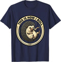 This Is How I Roll Retro Cartoon Hedgehog Pet Lover Cute T-Shirt - Navy Blue