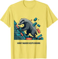 Honey Badger Keeps Digging Funny Animal Lover Meme Humor T-Shirt, Men, Lemon Yellow, X-Large - As Pictured