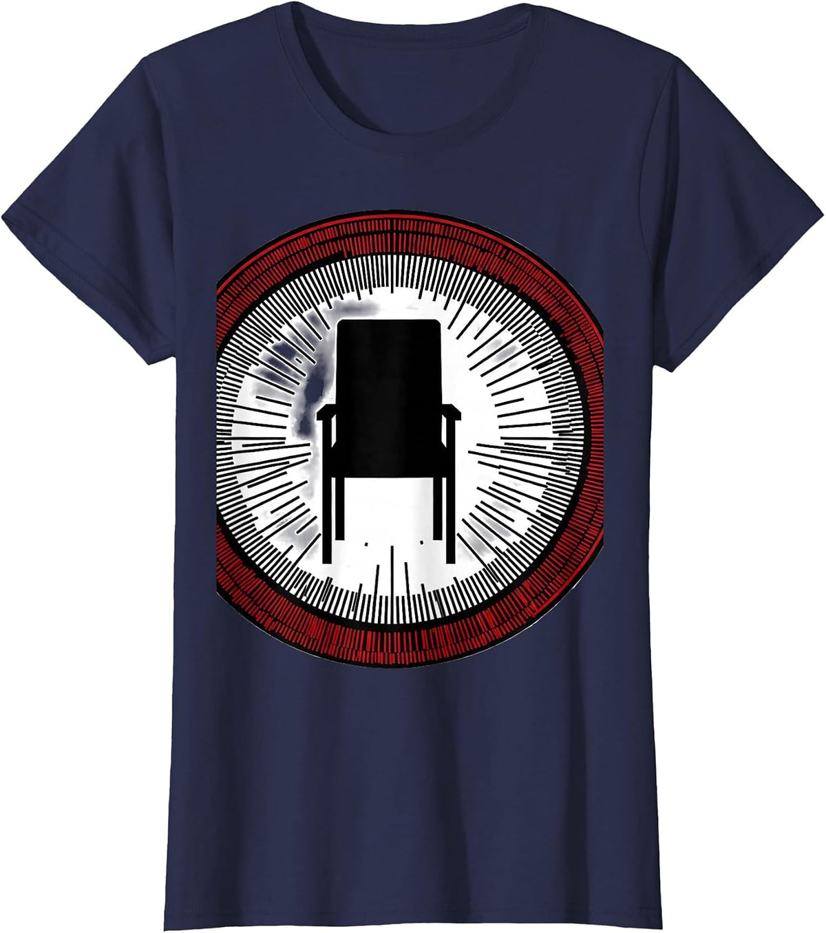 Women's Chair Badge School Counselor Appreciation Mental Health T-Shirt - Navy Blue