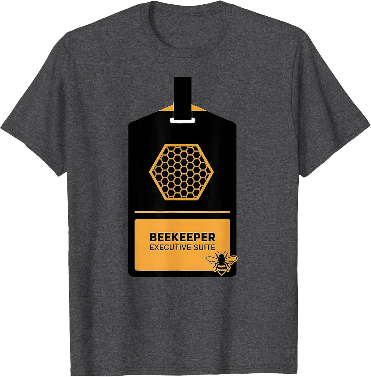 Men's Beekeeper Executive Suite Minimalist Beekeeper Humor T-Shirt - Dark Heather Grey