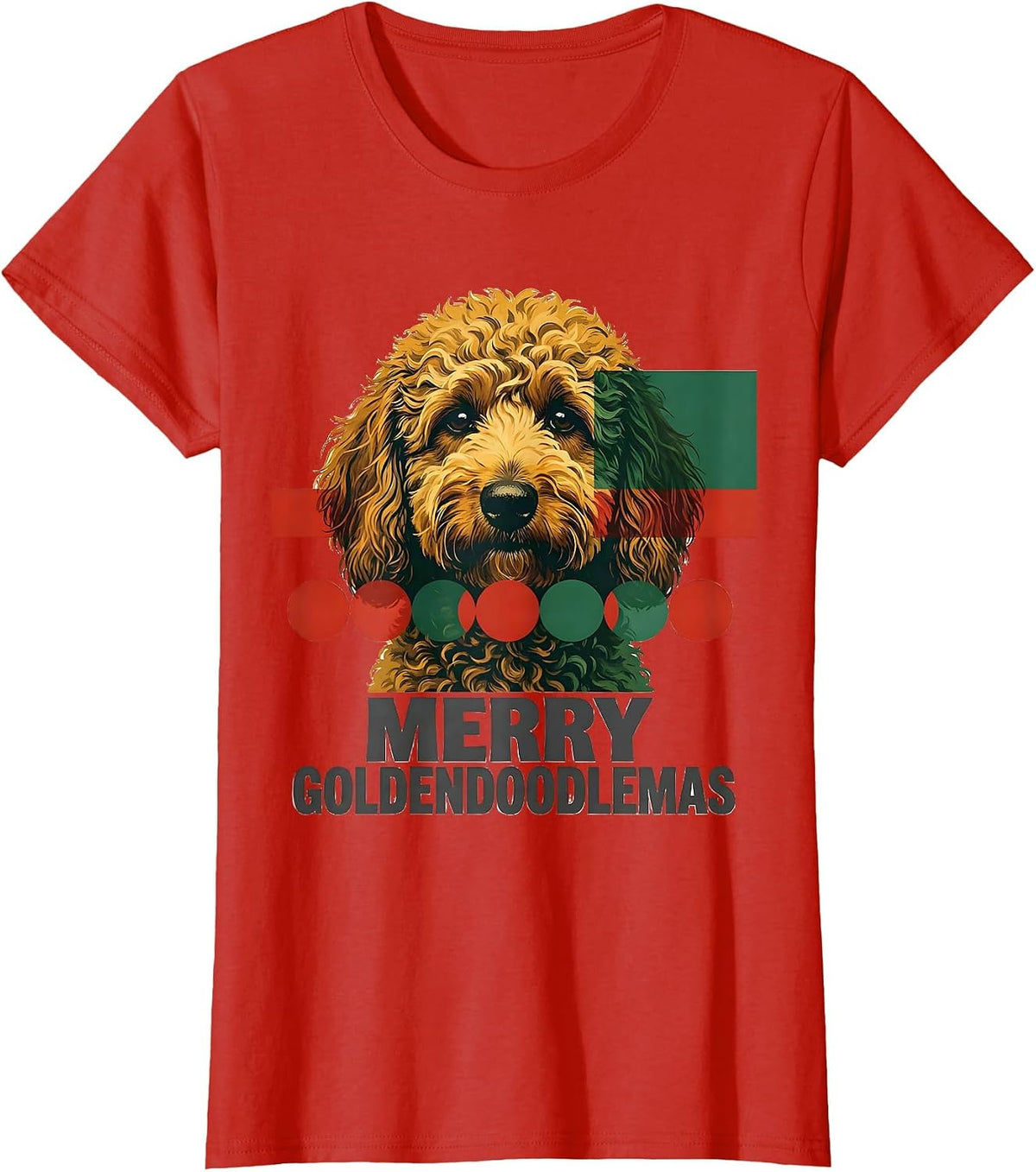 Merry Goldendoodlemas Funny Christmas Dog Breed Lover Gift T-Shirt - Red