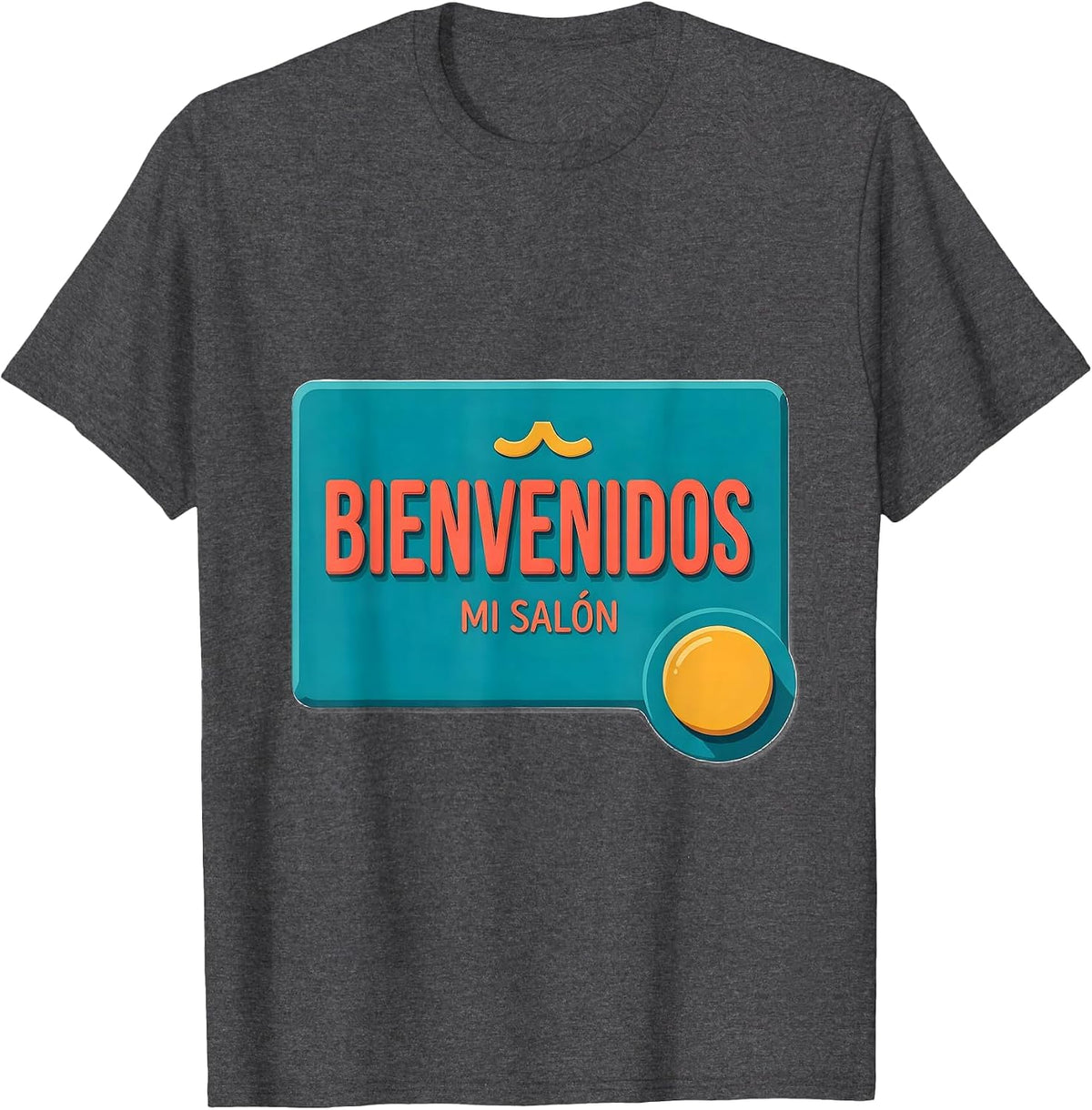 Men's Bienvenidos Mi Salón Bold Bilingual Spanish Teacher T-Shirt - Dark Heather Grey