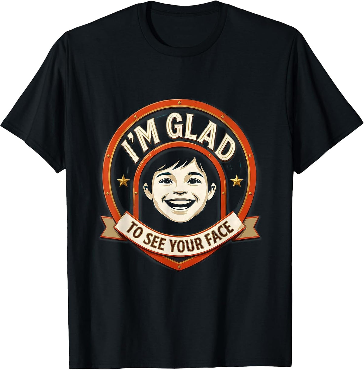 Men's I'm Glad To See Your Face Teacher Back To School Sign T-Shirt - Black