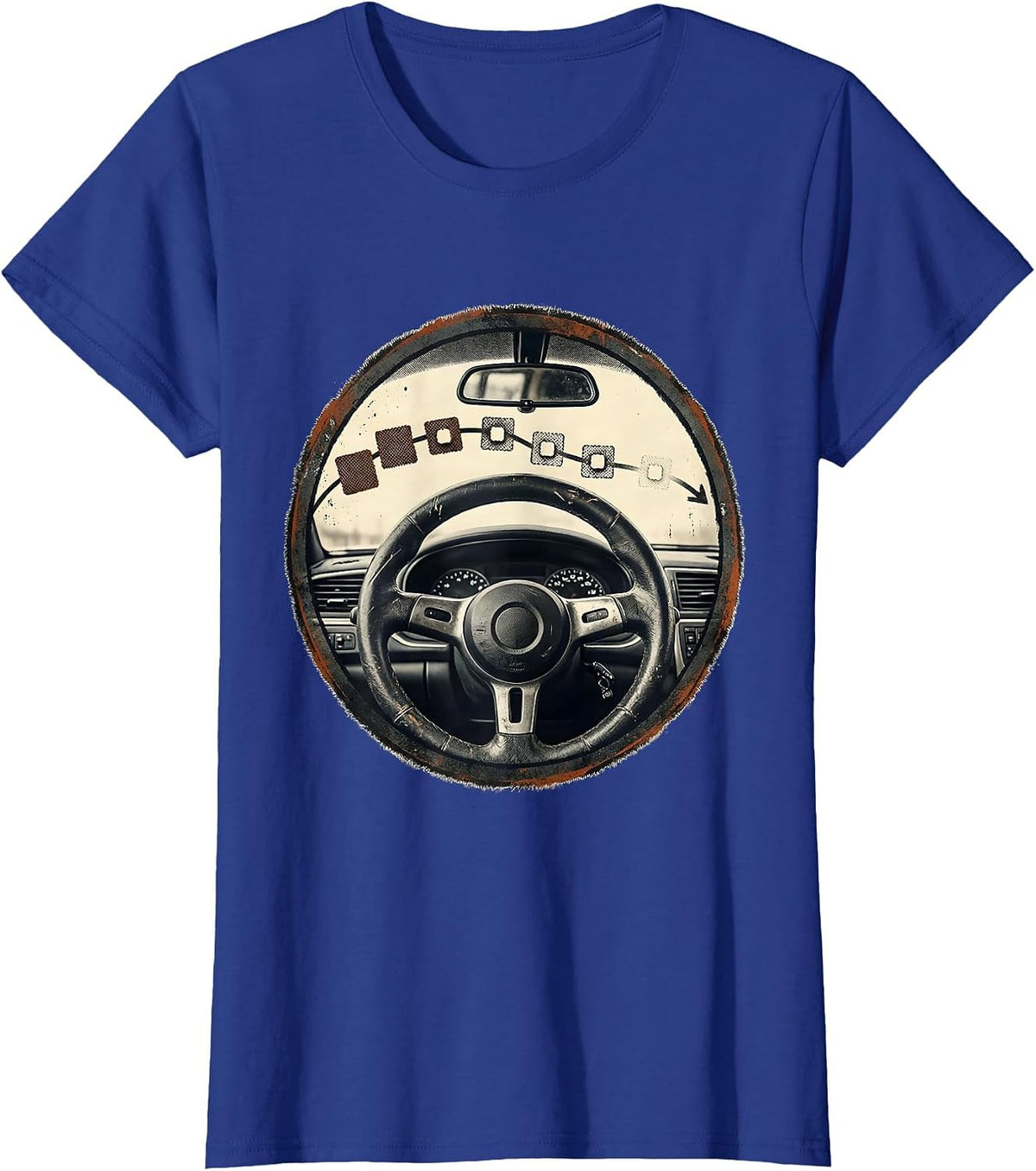 Women's School Bus Driver Distressed Appreciation Gift T-Shirt - Royal Blue
