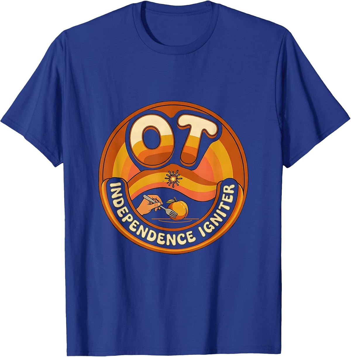 OT Independence Igniter Retro Occupational Therapy T-Shirt - Royal Blue