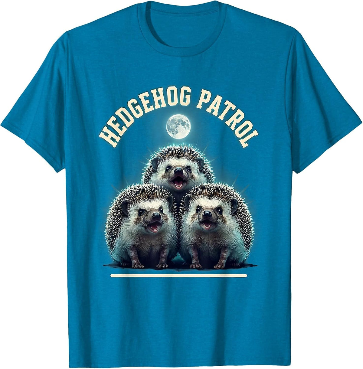 Hedgehog Patrol Sports Funny Absurd Meme Humor T-Shirt - Sapphire Blue