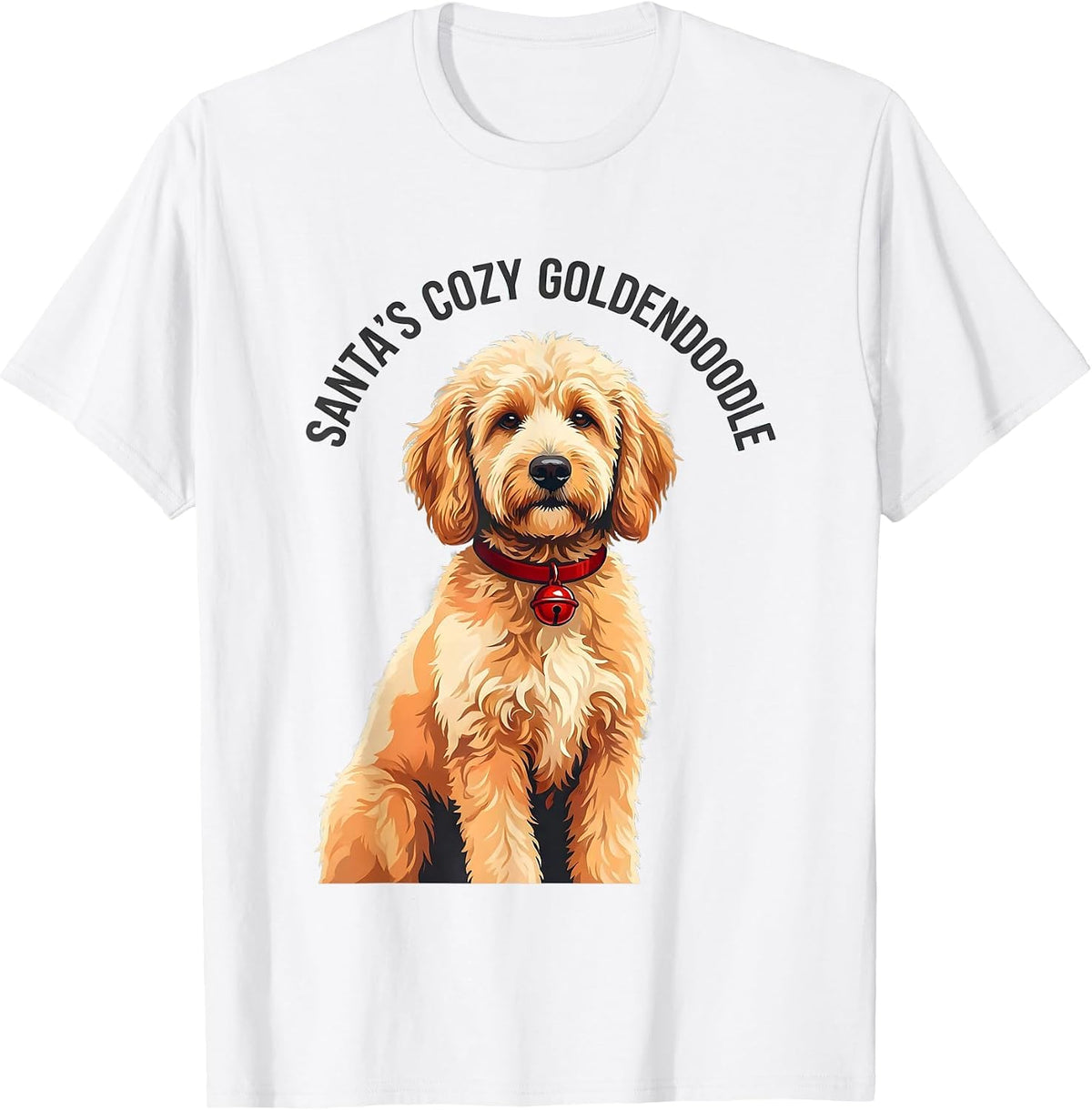 Men's Santa's Cozy Goldendoodle Holiday Dog Lover Christmas Pajama T-Shirt - White