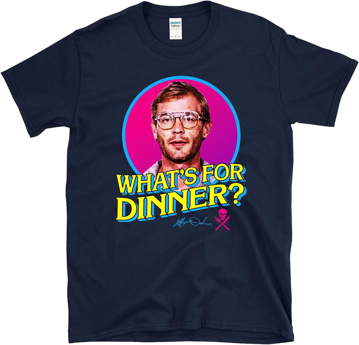 Jeffrey Dahmer What's for Dinner Serial Killer Mugshot True Crime - T-Shirt - Navy