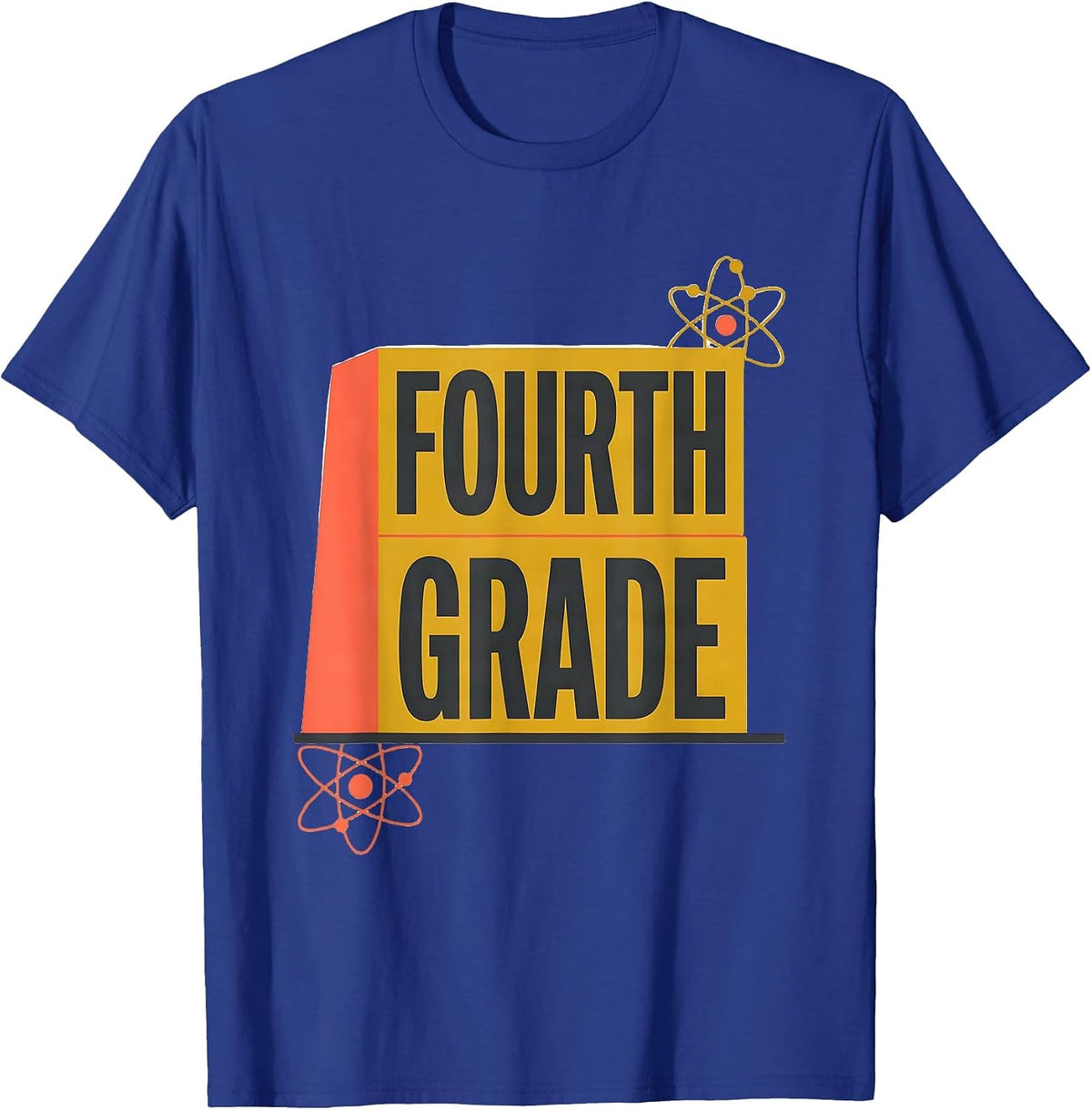 Men's Fourth Grade Retro Midcentury Modern Teacher Student Back T-Shirt - Royal Blue