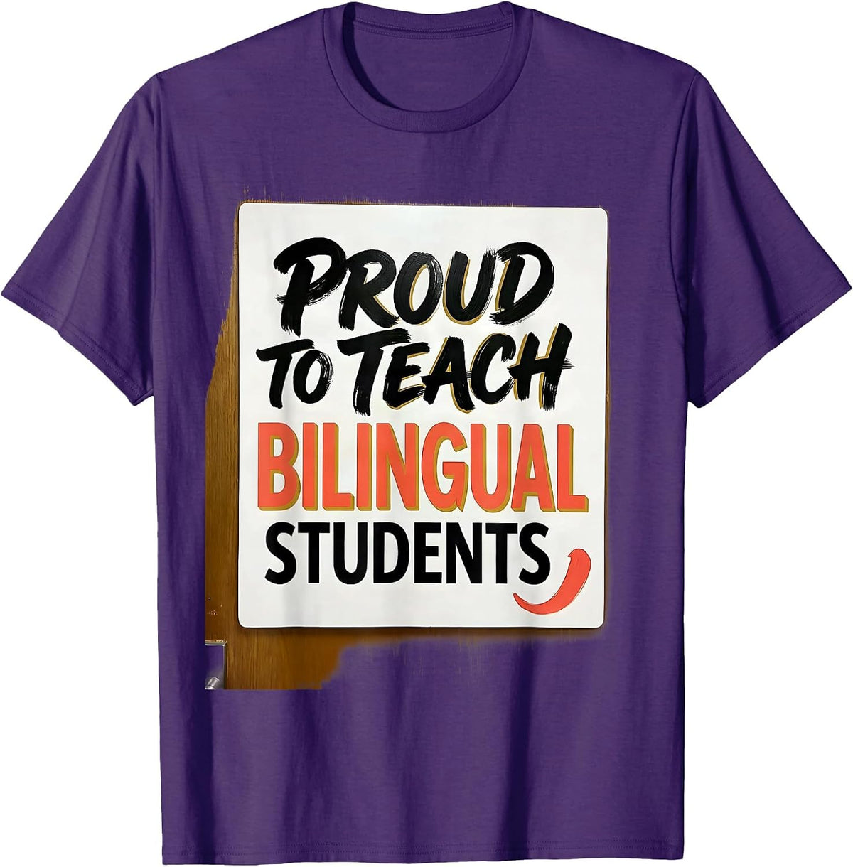 Proud To Teach Bilingual Students Bilingual Spanish Teacher T-Shirt - Purple