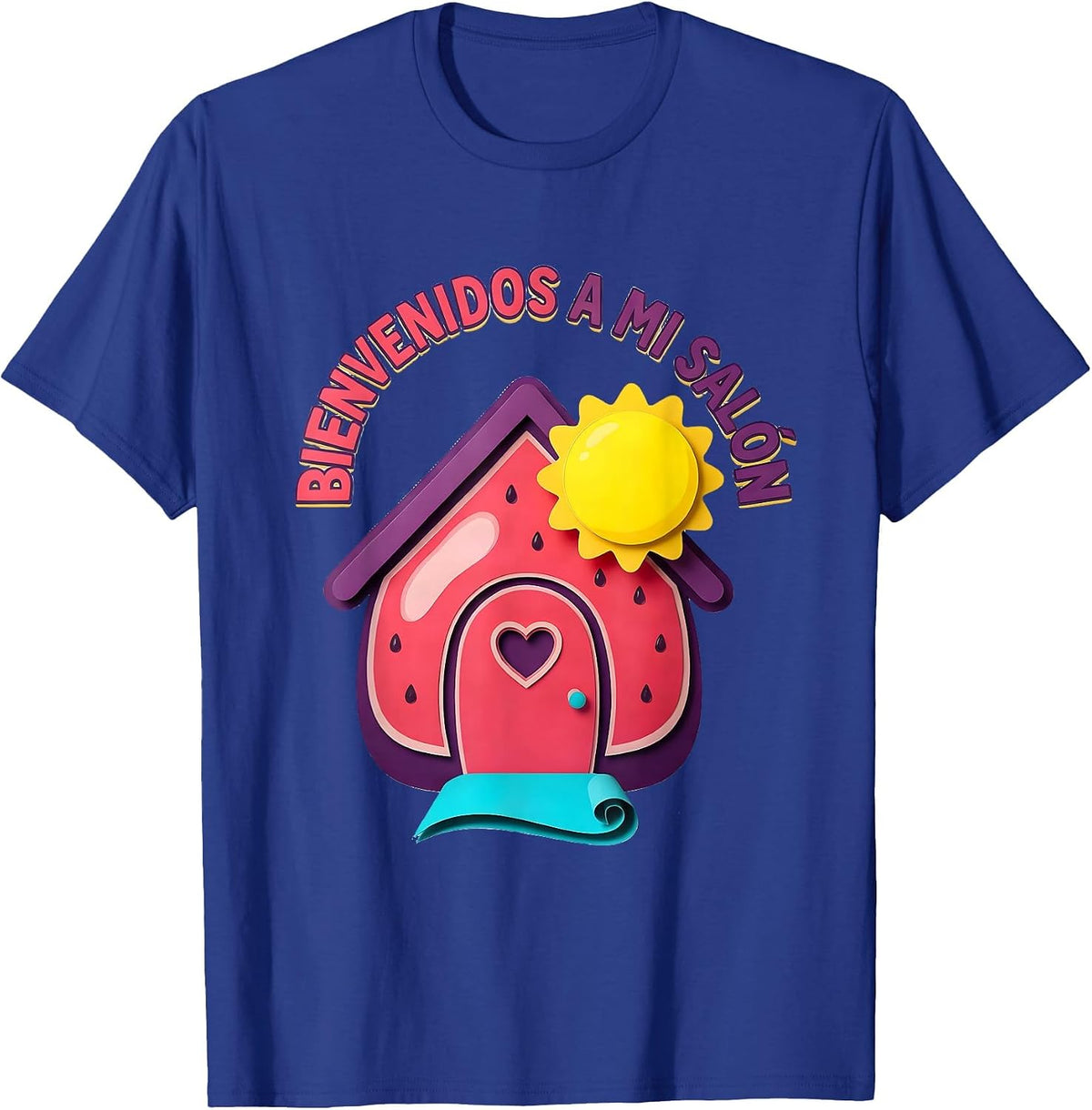 Bienvenidos A Mi Salón Bilingual Spanish Teacher Back T-Shirt - Royal Blue