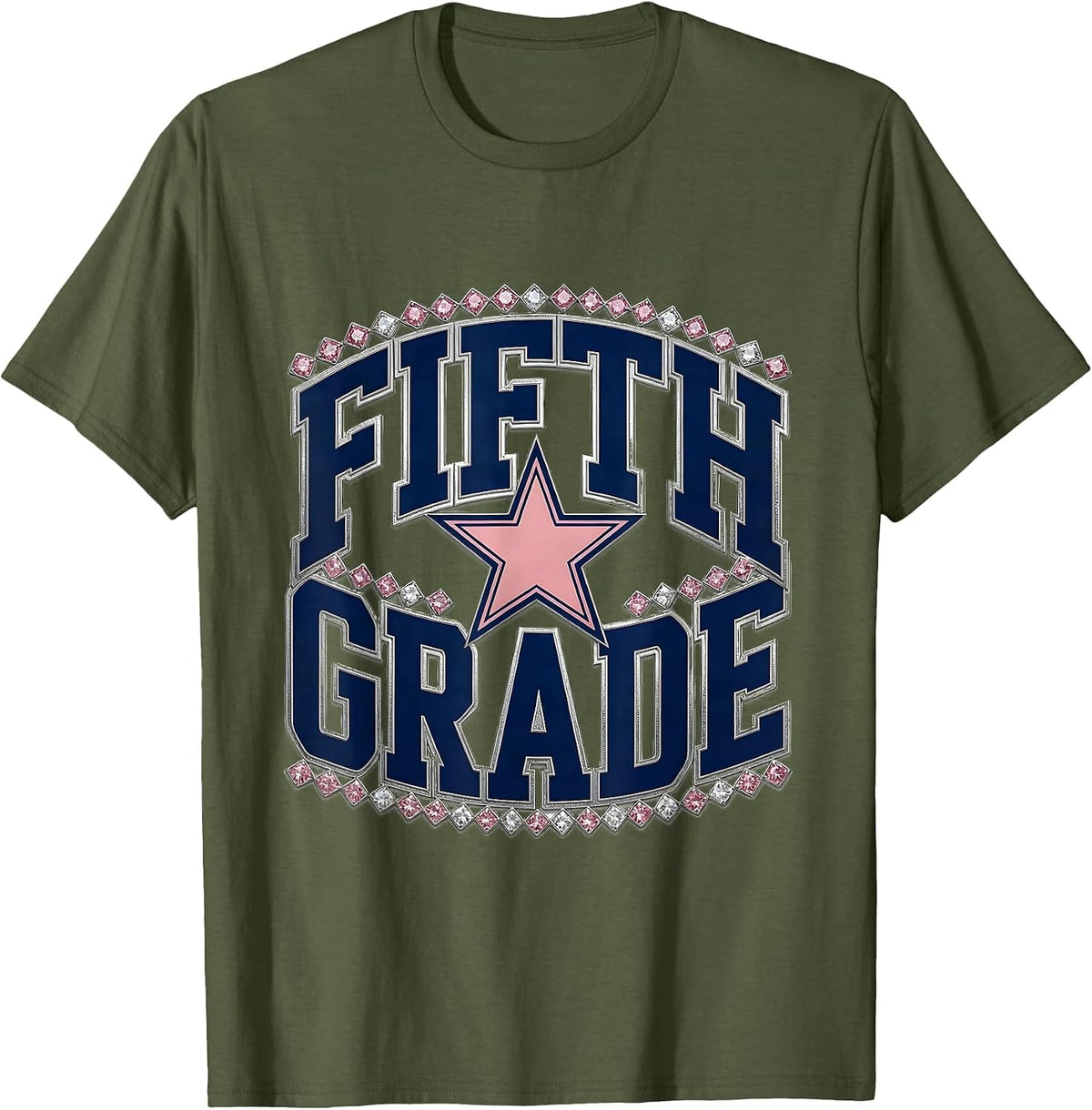 Men's Fifth Grade Preppy Back To School Teacher Girl Boy T-Shirt - Olive Green