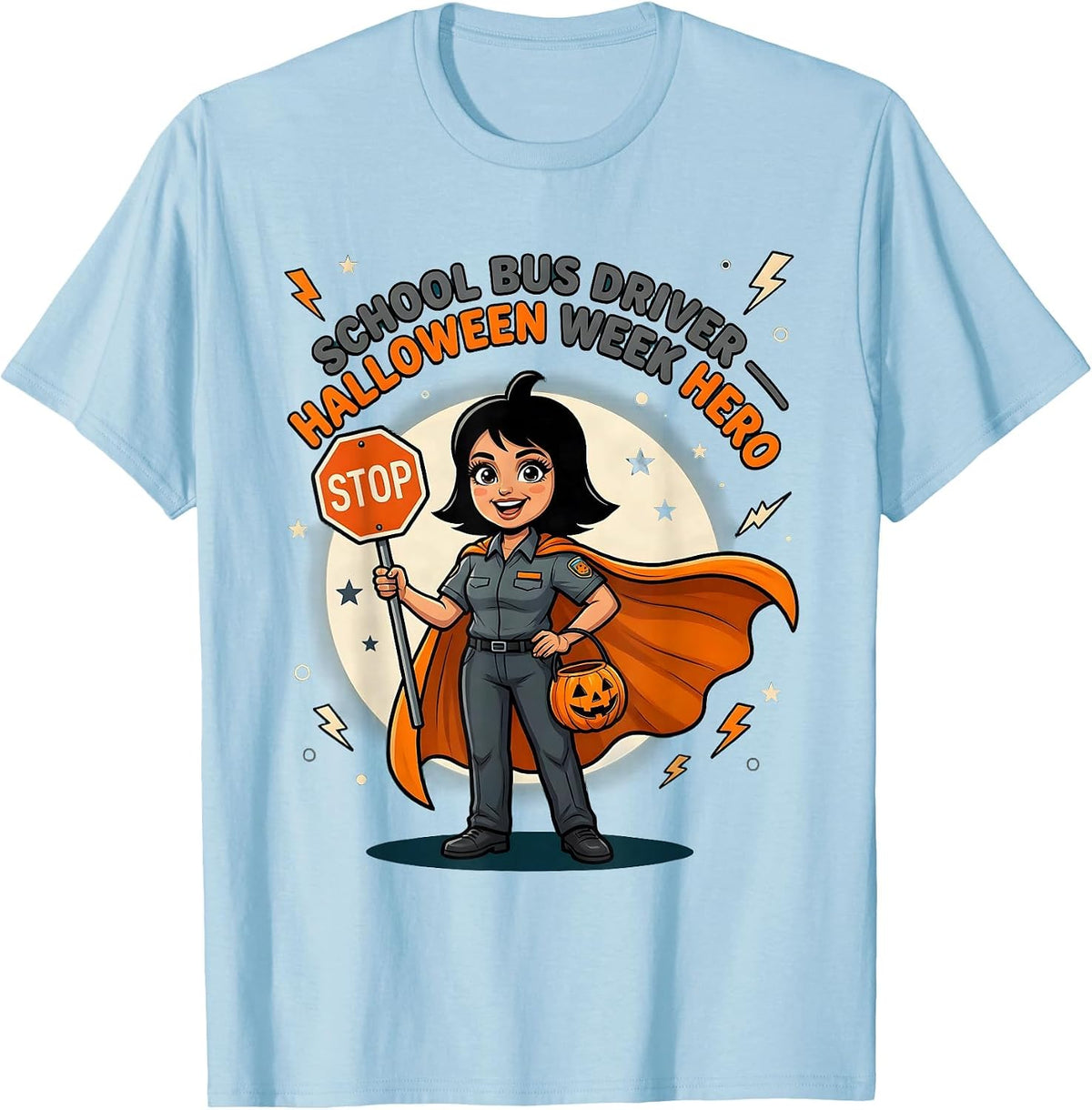 Men's SCHOOL BUS DRIVER - HALLOWEEN WEEK HERO Gift T-Shirt - Baby Blue