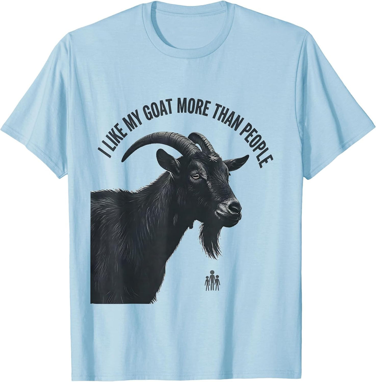Men's I Like My Goat More Than People Funny Goat Lover Animal T-Shirt - Baby Blue