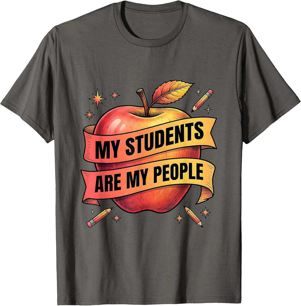 Men's My Students Are My People 4th Grade Teacher T-Shirt - Asphalt Grey