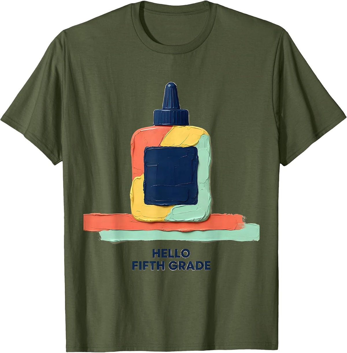 Hello Fifth Grade Cute Back To School Teacher Student T-Shirt - Olive Green