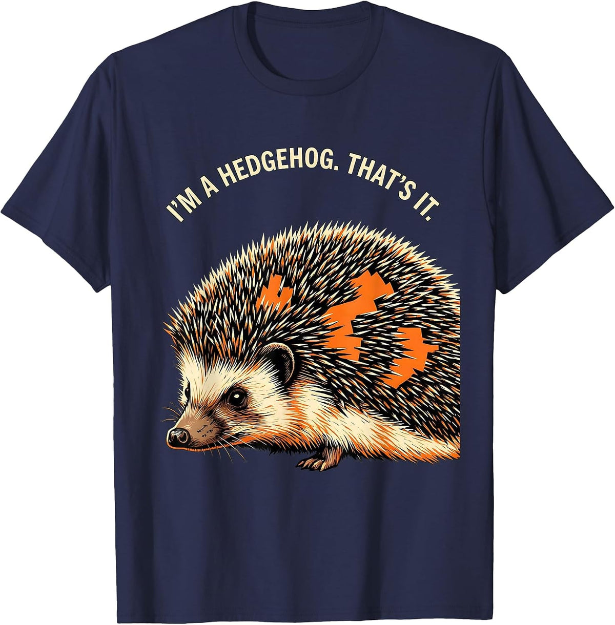 Men's I'm A Hedgehog That's It Stencil Graphic Halloween DIY T-Shirt - Navy Blue